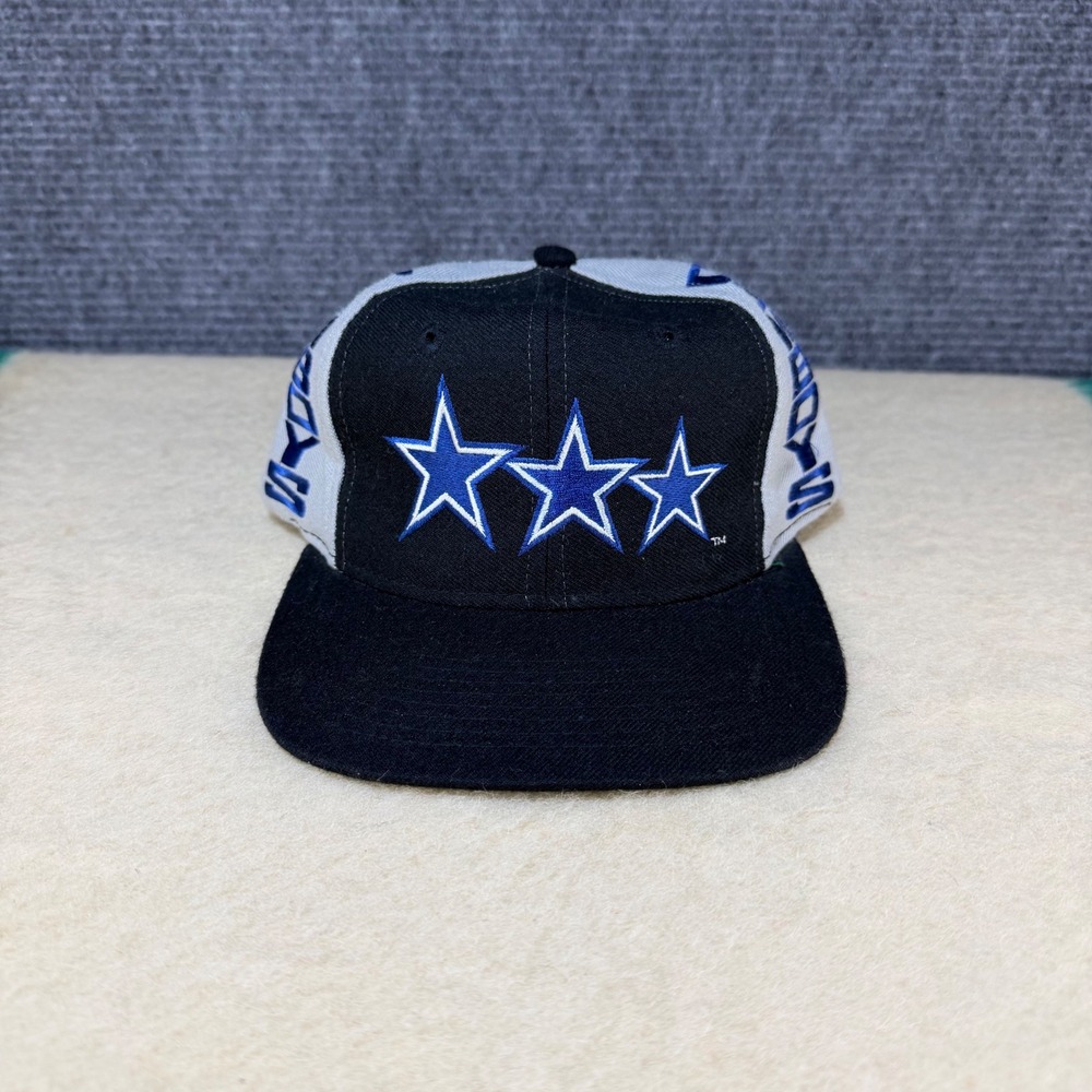 Vintage Dallas Cowboys Hat Lucky Stripe Snapback 3 Star NFL Cap Black Gray